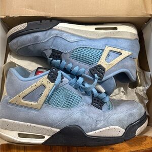 Blue and Cream Air Jordan Sneakers